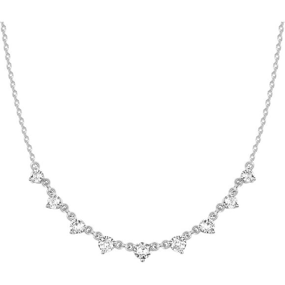 Sustainable 14K Gold Plated Necklace with Simulated Diamonds - 17